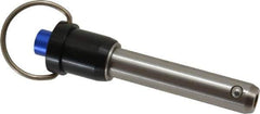 Gibraltar - 5/8" Diam, 2-1/2" Usable Length, Ring Handle, Quick Release Pin - Grade 17-4 Stainless Steel, Bright Finish - USA Tool & Supply