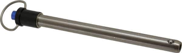 Gibraltar - 1/2" Diam, 5-1/2" Usable Length, Ring Handle, Quick Release Pin - Grade 17-4 Stainless Steel, Bright Finish - USA Tool & Supply