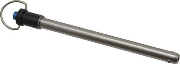 Gibraltar - 3/8" Diam, 4-1/2" Usable Length, Ring Handle, Quick Release Pin - Grade 17-4 Stainless Steel, Bright Finish - USA Tool & Supply