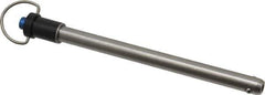 Gibraltar - 3/8" Diam, 4-1/2" Usable Length, Ring Handle, Quick Release Pin - Grade 17-4 Stainless Steel, Bright Finish - USA Tool & Supply