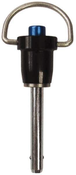 Gibraltar - 1/2" Diam, 6" Usable Length, Ring Handle, Quick Release Pin - Grade 17-4 Stainless Steel, Bright Finish - USA Tool & Supply