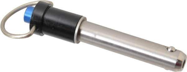 Gibraltar - 3/8" Diam, 1-1/2" Usable Length, Ring Handle, Quick Release Pin - Grade 17-4 Stainless Steel, Bright Finish - USA Tool & Supply