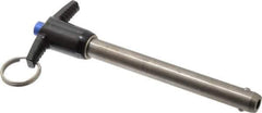 Gibraltar - 1/2" Diam, 4" Usable Length, T Handle, Quick Release Pin - Grade 17-4 Stainless Steel, Bright Finish - USA Tool & Supply