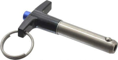 Gibraltar - 7/16" Diam, 1-1/2" Usable Length, T Handle, Quick Release Pin - Grade 17-4 Stainless Steel, Bright Finish - USA Tool & Supply