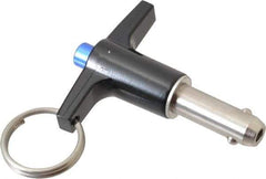 Gibraltar - 3/8" Diam, 3/4" Usable Length, T Handle, Quick Release Pin - Grade 17-4 Stainless Steel, Bright Finish - USA Tool & Supply