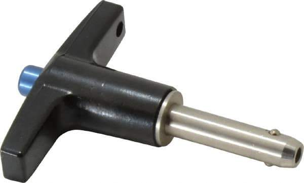 Gibraltar - 1/4" Diam, 3/4" Usable Length, T Handle, Quick Release Pin - Grade 304 Stainless Steel, Bright Finish - USA Tool & Supply