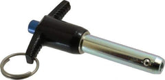 Gibraltar - 1/2" Diam, 1-3/4" Usable Length, T Handle, Quick Release Pin - Grade 4130 Steel, Zinc-Plated Finish - USA Tool & Supply
