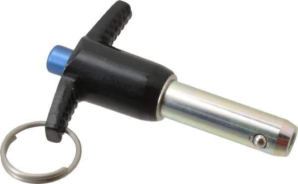 Gibraltar - 1/2" Diam, 1-1/4" Usable Length, T Handle, Quick Release Pin - Grade 4130 Steel, Zinc-Plated Finish - USA Tool & Supply