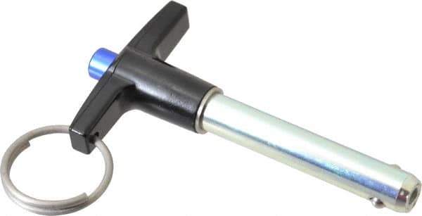 Gibraltar - 3/8" Diam, 1-3/4" Usable Length, T Handle, Quick Release Pin - Grade 4130 Steel, Zinc-Plated Finish - USA Tool & Supply