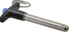 Gibraltar - 3/8" Diam, 2" Usable Length, T Handle, Quick Release Pin - Grade 304 Stainless Steel, Bright Finish - USA Tool & Supply