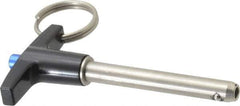 Gibraltar - 5/16" Diam, 2" Usable Length, T Handle, Quick Release Pin - Grade 304 Stainless Steel, Bright Finish - USA Tool & Supply