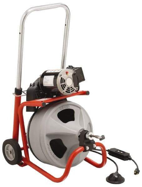 Ridgid - Electric Battery Drain Cleaning Machine - For 3" to 4" Pipe, 75' Cable - USA Tool & Supply