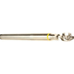 Emuge - M3x0.50 Metric Coarse 3 Flute Bright Finish Cobalt Spiral Flute Extension Tap - Modified Bottoming Chamfer, 100mm OAL, 6H Class of Fit, Series Enorm - Exact Industrial Supply