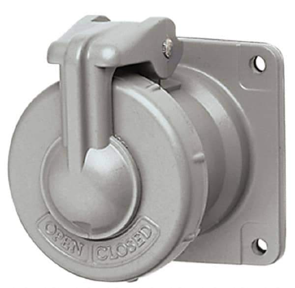 Hubbell Killark - 1 Phase, 250 VDC, 600 VAC, 30 Amp, 3/4 Inch Hub, 3 Pin Configuration, Self Grounding Pin and Sleeve Receptacle - 3 Poles, Yellow - USA Tool & Supply