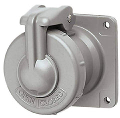 Hubbell Killark - 1 Phase, 250 VDC, 600 VAC, 30 Amp, 3/4 Inch Hub, 4 Pin Configuration, Self Grounding Pin and Sleeve Receptacle - 4 Poles, Yellow - USA Tool & Supply