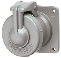 Hubbell Killark - 1 Phase, 250 VDC, 600 VAC, 60 Amp, 1-1/4 Inch Hub, 4 Pin Configuration, Self Grounding Pin and Sleeve Receptacle - 4 Poles, Yellow - USA Tool & Supply