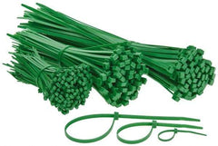 Made in USA - 4 to 11" Range, Green Cable Ties - 18, 50 Lb Strength, Nylon - USA Tool & Supply