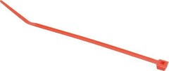 Made in USA - 4-1/8" Long Red Nylon Standard Cable Tie - 18 Lb Tensile Strength, 1.07mm Thick, 22.23mm Max Bundle Diam - USA Tool & Supply