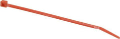 Made in USA - 4-1/8" Long Orange Nylon Standard Cable Tie - 18 Lb Tensile Strength, 1.07mm Thick, 9" Max Bundle Diam - USA Tool & Supply