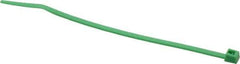 Made in USA - 4-1/8" Long Green Nylon Standard Cable Tie - 18 Lb Tensile Strength, 1.07mm Thick, 7/8" Max Bundle Diam - USA Tool & Supply