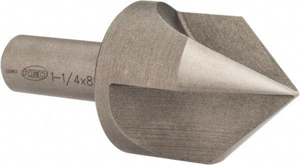 Keo - 1-1/4" Head Diam, 1/2" Shank Diam, 3 Flute 82° High Speed Steel Countersink - USA Tool & Supply