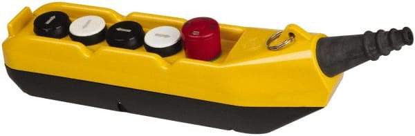 ACI - 5 Operator, Mushroom Head Pendant Control Station - Turn to Release Switch, NO/NC Contact - USA Tool & Supply