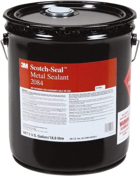 3M - 5 Gal Silver Metal Sealant - Dries to a Tough, Flexible Film, Water, Oil & Fuel Resistant, Retains Sealing Properties, Bonds & Seals Aluminum to Glass, Metals & Woods - USA Tool & Supply