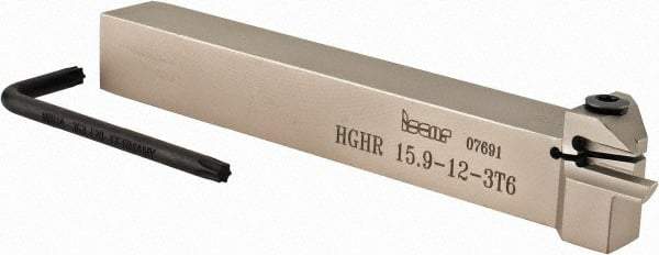 Iscar - HGH, Internal, Right Hand, 0.236" Max Depth of Cut, 0.118" Max Groove Width, Indexable Grooving Tool Holder - GRIP 3.., HGN 30.. Insert Compatibility, 5/8" Shank Height, 5/8" Shank Width, 5" OAL - USA Tool & Supply