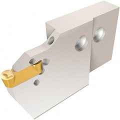 Iscar - 124mm OAL, Right Hand Indexable Grooving Cutoff Toolholder - 25mm Shank Height x 25mm Shank Width, DGN/GRIP/HFPR 5004 Insert Style, HAP Toolholder Style, Series Heliface - USA Tool & Supply