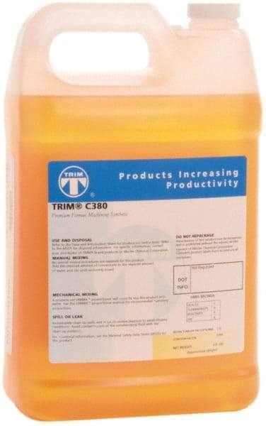 Master Fluid Solutions - Trim C380, 1 Gal Bottle Grinding Fluid - Synthetic, For Machining - USA Tool & Supply