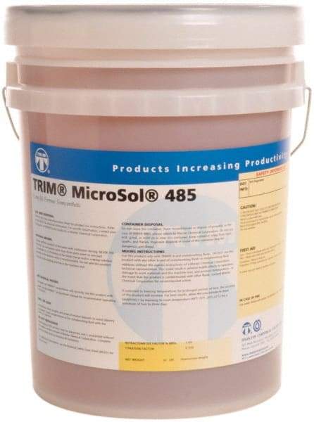 Master Fluid Solutions - Trim MicroSol 485, 5 Gal Pail Cutting & Grinding Fluid - Semisynthetic, For Machining - USA Tool & Supply
