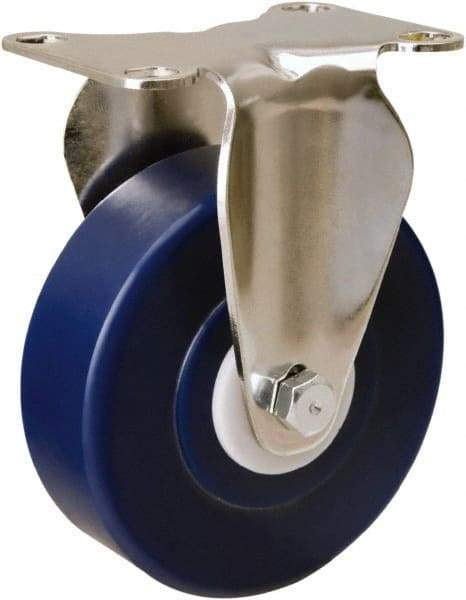 Hamilton - 4" Diam x 1-1/4" Wide x 5-1/8" OAH Top Plate Mount Rigid Caster - Polyurethane, 325 Lb Capacity, Delrin Bearing, 2-3/8 x 3-5/8" Plate - USA Tool & Supply