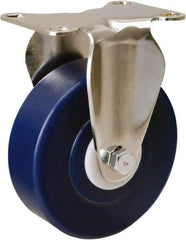 Hamilton - 4" Diam x 1-1/4" Wide x 5-1/8" OAH Top Plate Mount Rigid Caster - Polyurethane, 325 Lb Capacity, Delrin Bearing, 2-3/8 x 3-5/8" Plate - USA Tool & Supply