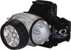 PRO-SAFE - White LED Bulb, 38 Lumens, Hands-free Flashlight - Gray Plastic Body, 3 AAA Alkaline Batteries Not Included - USA Tool & Supply