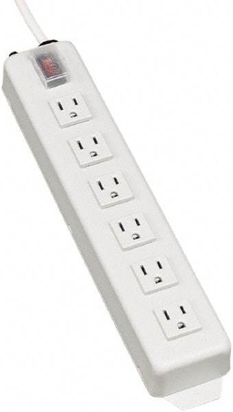Tripp-Lite - 6 Outlets, 120 VAC15 Amps, 15' Cord, Power Outlet Strip - Keyhole, Tab Mount, 5-15 NEMA Configuration, 13-3/4" Strip - USA Tool & Supply