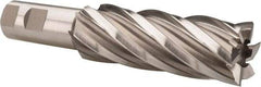 Hertel - 1-3/8", 4" LOC, 1" Shank Diam, 6-1/2" OAL, 6 Flute, High Speed Steel Square End Mill - Single End, Uncoated, Spiral Flute, 30° Helix, Right Hand Cut, Right Hand Flute - USA Tool & Supply