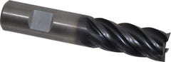 Kennametal - 3/4", 1-1/4" LOC, 3/4" Shank Diam, 4" OAL, 5 Flute, Solid Carbide Square End Mill - Single End, AlTiN Finish, Spiral Flute, Variable° Helix, Right Hand Cut, Right Hand Flute, Series UCDE - USA Tool & Supply