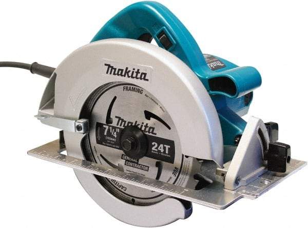 Makita - 15 Amps, 7-1/4" Blade Diam, 5,800 RPM, Electric Circular Saw - 5/8" Arbor Hole, Right Blade - USA Tool & Supply