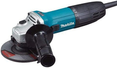 Makita - 4-1/2" Wheel Diam, 11,000 RPM, Corded Angle & Disc Grinder - 5/8-11 Spindle, 120 Volts, 6 Amps - USA Tool & Supply