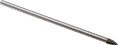 Made in USA - 1/4" Cut Diam, 1/4" Shank Diam, Tree Head Single Cut Burr - Carbide, Point End, 1/2" LOC, 6" OAL - USA Tool & Supply