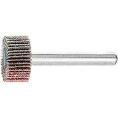 PFERD - 3/4" Diam x 3/8" Face Width, Aluminum Oxide Coated Mounted Flap Wheel - 1/4" Shank Mount, 80 Grit, 38,100 Max RPM - USA Tool & Supply