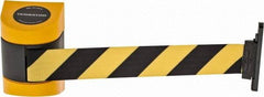 Tensator - 3-1/4" High Wall Mount Tensabarrier - Plastic, Yellow/Black - USA Tool & Supply