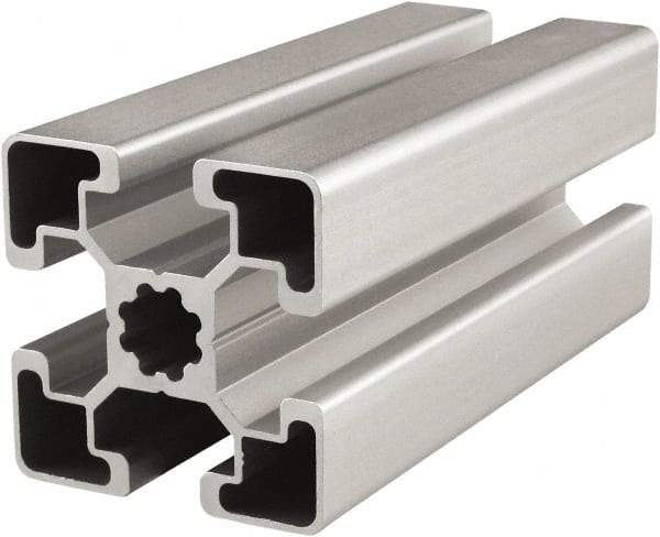 80/20 Inc. - 4 Meters Long x 45 mm Wide x 45 mm Deep, T-Slotted Aluminum Extrusion - Clear Anodized Finish - USA Tool & Supply