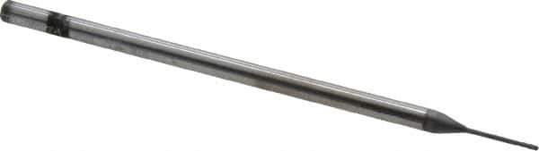 Niagara Cutter - 1/32" Diam, 3/32" LOC, 4 Flute Solid Carbide Ball End Mill - Diamond Finish, Single End, 3" OAL, 1/8" Shank Diam, Spiral Flute - USA Tool & Supply
