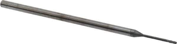 Niagara Cutter - 3/64" Diam, 9/64" LOC, 4 Flute Solid Carbide Ball End Mill - Diamond Finish, Single End, 3" OAL, 1/8" Shank Diam, Spiral Flute - USA Tool & Supply