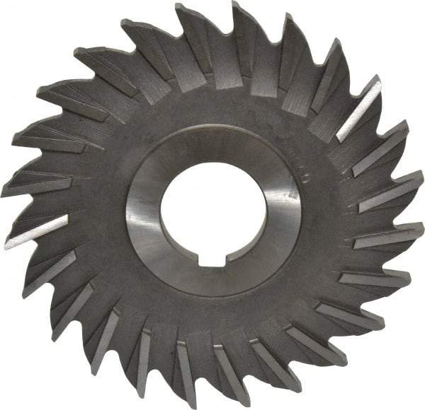 Made in USA - 4" Diam x 1/4" Width of Cut, 24 Teeth, Cobalt Side Milling Cutter - Straight Teeth, Uncoated - USA Tool & Supply