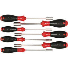 Wiha - 7 Piece, 5 to 13mm Nut Driver Set - Standard Shaft, Cushion Grip Handle - USA Tool & Supply