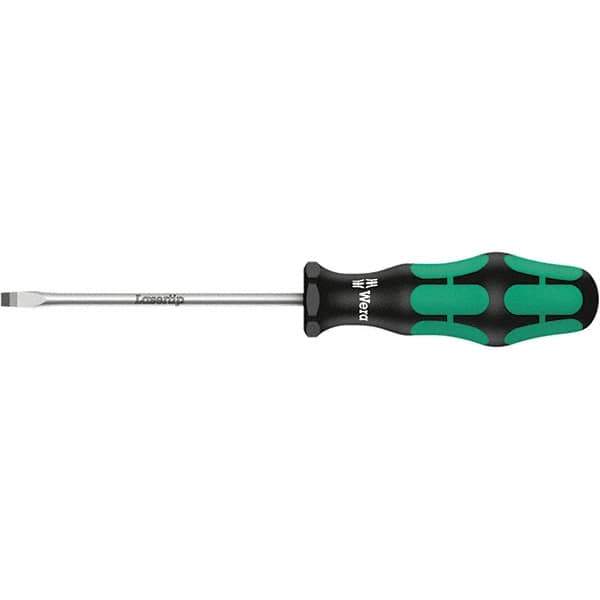 Wera - 8mm Blade Width, Slotted Screwdriver - 175mm Blade Length, Round Shank, Ergonomic Handle - USA Tool & Supply