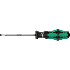 Wera - 6mm Blade Width, Slotted Screwdriver - 150mm Blade Length, Round Shank, Ergonomic Handle - USA Tool & Supply