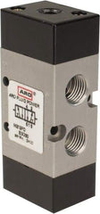 ARO/Ingersoll-Rand - 1/4" Inlet x 1/4" Outlet, Pilot Actuator, Pilot Return, 2 Position, Body Ported Solenoid Air Valve - 0.7 CV, 4 Way, 140 psi, 122° Max Temp, 15° Min Temp - USA Tool & Supply